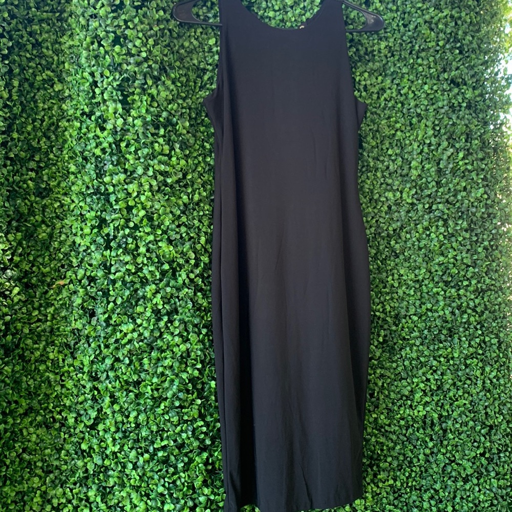 LS Lace Up Bk MJ Midi dress